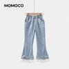 Джинсовые укороченные джинсы MOMOCO для девочек, летние, милые