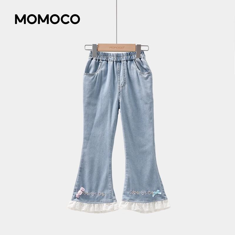 Джинсовые укороченные джинсы MOMOCO для девочек, летние, милые
