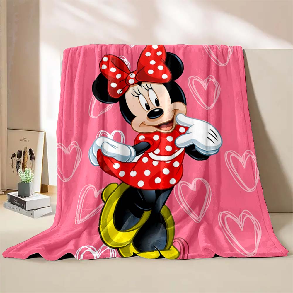 Cartoon Disney Minnie Mouse Mickey Print Blanket Warm and Soft Suitable for Children Adult Luxury Gifts Home Travel Camping