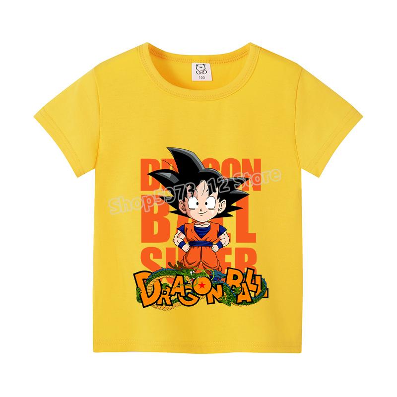 Футболка Dragon Ball Z с Гоку Мультяшные Аниме Фигурки Короткий Рукав Повседневная Детская Футболка Y2K Круглый Вырез Топ Мальчик Лето Детская Одежда Подарок