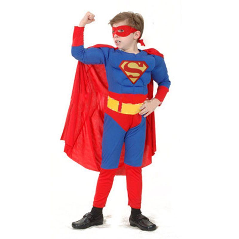 Великолепный детский костюм на Хэллоуин Супергерой Бэтмен Супермен Косплей Костюм для мальчиков и девочек