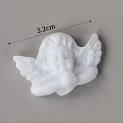 New Baroque Style White Flat Back Cabochon Resin Angel Figurines Artificial Fairy Model for Phone Case Use Souvenir