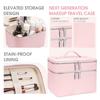 Storage Solution PU Material Cosmetic Bag Large Capacity Waterproof Toiletry Storage Aesthetic Pattern Travel Bag Travel