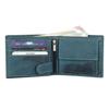 Синий кожаный мужской кошелек и чехол для карт