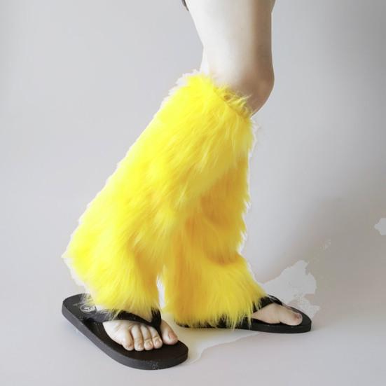 Faux Fur Fuzzy Leg Warmer for Women Girls Soft Plush Furry Boot Covers Winter Warm Boot Cuff Sleeves for Party Costume