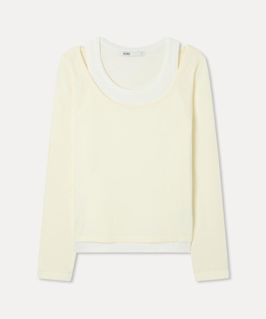 MIXXO Two-Tone Layered Knit_Miwkag55Ss