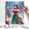 Disney Рождественская зимняя сцена с принцессой, масляная живопись, ручная роспись, раскраска, ручная работа, сделай сам, домашний декор, подарок