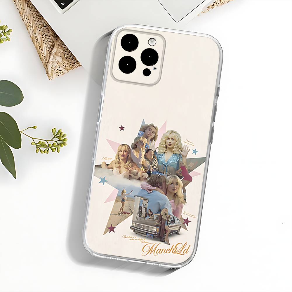 Чехол для телефона Singer S-Sabrina Carpenter Для iPhone 17,16,15,14,13,12,11 Pro,Max,Plus,X,XS,XR,SE4,E Mini Прозрачный Мягкий Чехол