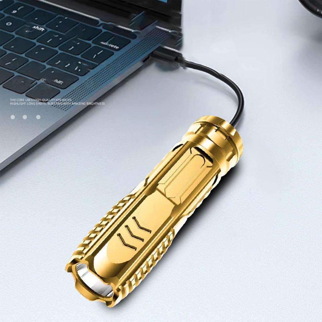 LED Flashlight USB Rechargeable Mini Portable High Brightness Torch for Outdoor Camping Hiking