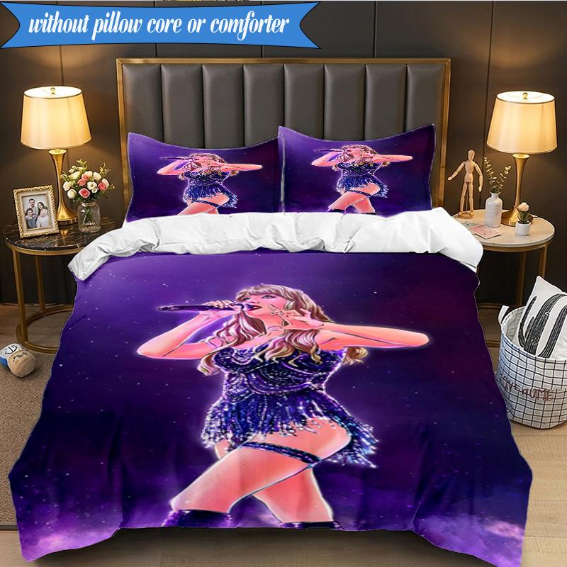 3PCS Taylor music Lover Artwork Bedding Set,Including 1pc Duvet Cover And 2pcs Pillowcases Perfect for Bedroom, Dormitory, Fan Christmas gift