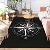 1Pc Nautical Compass Rug, Office Carpet Indoor Outdoor Doormat, Non-Slip Soft, Living Room, Christmas Halloween Gift. M9285