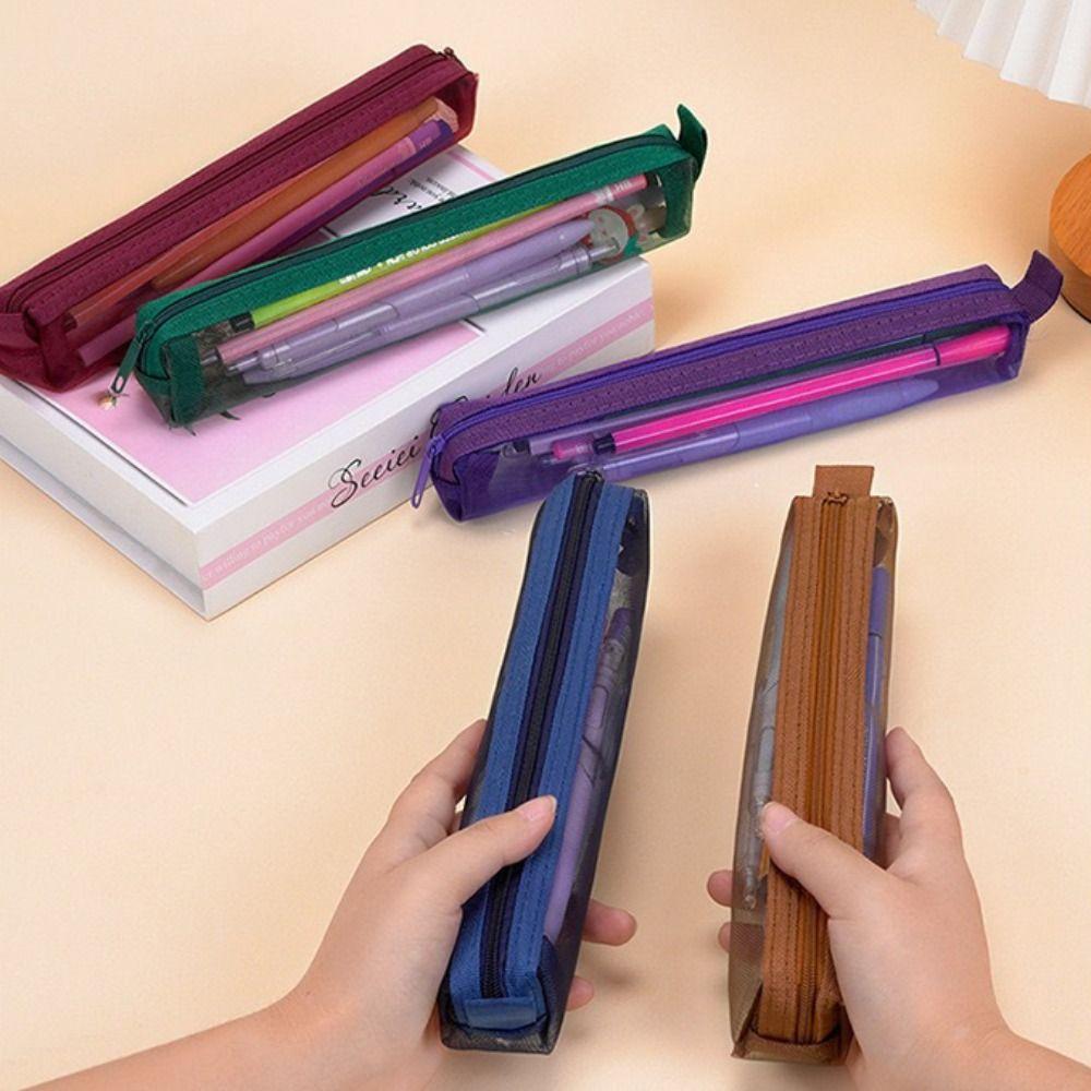 5Pcs Portable Pencil Storage Bag Mini Zipper Stationery Pouch Pen Organizer School Office Supplies