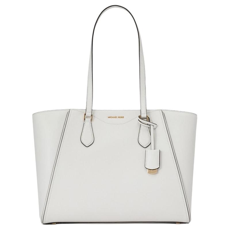 MICHAEL KORS TARYN brand logo charm cow leather Tote bag Tote bag shopping bag hand shoulder bag large size women's optical white