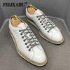 Classic Mens Casual Shoes Genuine Leather Lace-Up Sneakers Luxury Brand Alligator Print Street Travel Flat Shoes for Men
