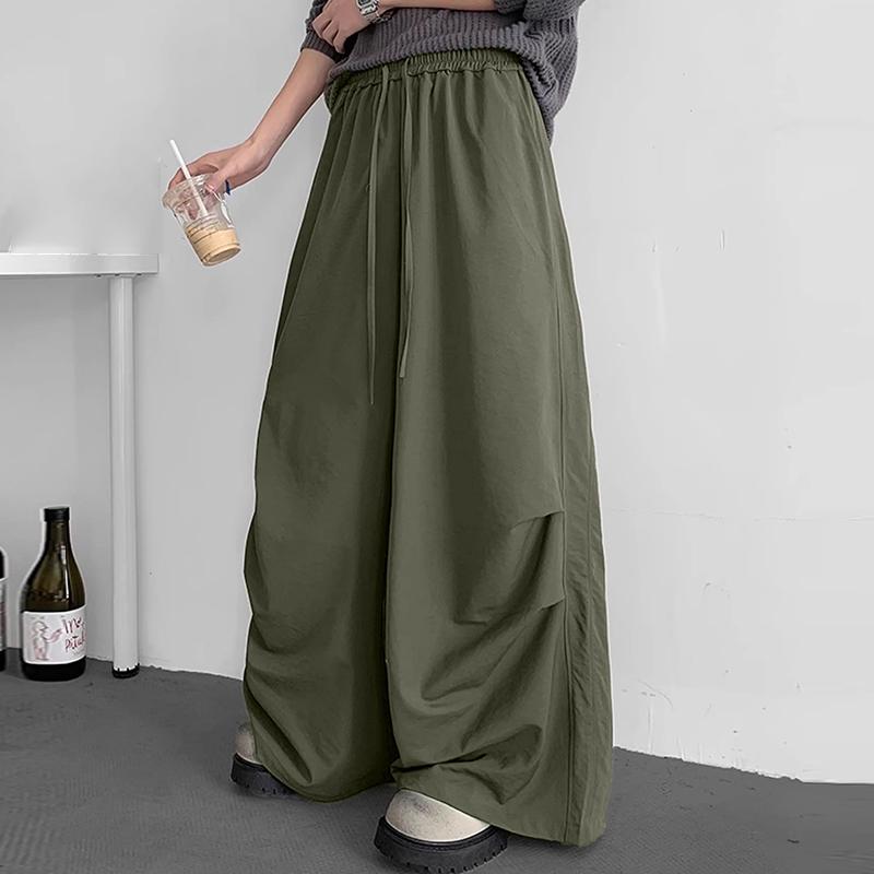 INCERUN Мужские повседневные тонкие длинные брюки-карго с эластичной талией и завязками на талии