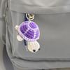 Knitted Turtle Keychain Exquisite Yarn Crochet Compact Size Portable Keyring Cartoon Style Mini Turtle Keychain