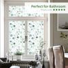Window Film Static Cling Window Film Non-adhesive Static Cling Eucalyptus Leaves Stained Glass Window Film UV Sun Blocking Glass Covering For Bathroom