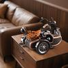 1pc 40cm/15.75in Vintage Iron Motorcycle with Sidecar Decor,Retro Metal Wall Art for Home, Bar,Shop Collection,Durable Iron Construction,