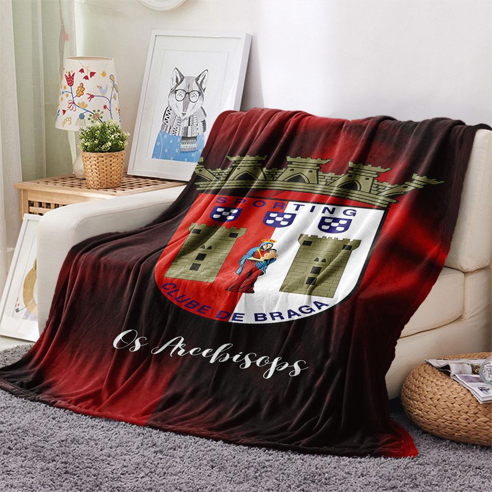 1PC Sporting Clube de Braga Patterned Flannel Blanket Suitable For All Seasons for Home Decor Warmth and Comfort Gifts Holiday Present
