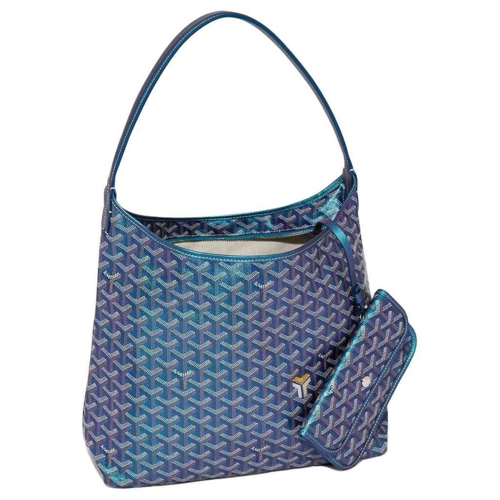GOYARD Boheme Hobo Canvas With Calfskin Hobo Bag, Handbag, Shoulder Bag Women's Pearl Blue BOHEMEPMLTY-91CL91P