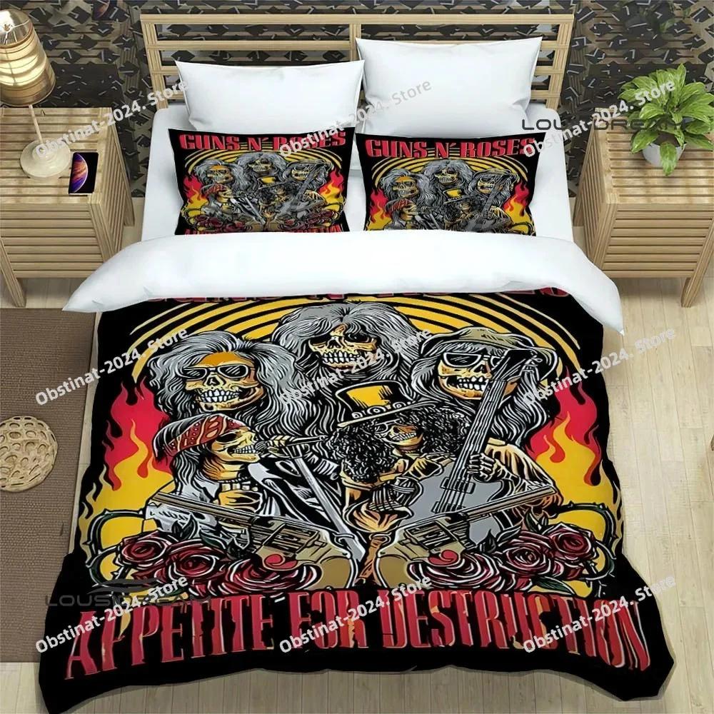 Новый комплект постельного белья Guns n'roses bplus ретро с принтом, включая наволочку, мягкое одеяло-пододеяльник, односпальный, двуспальный, queen, super king-размера
