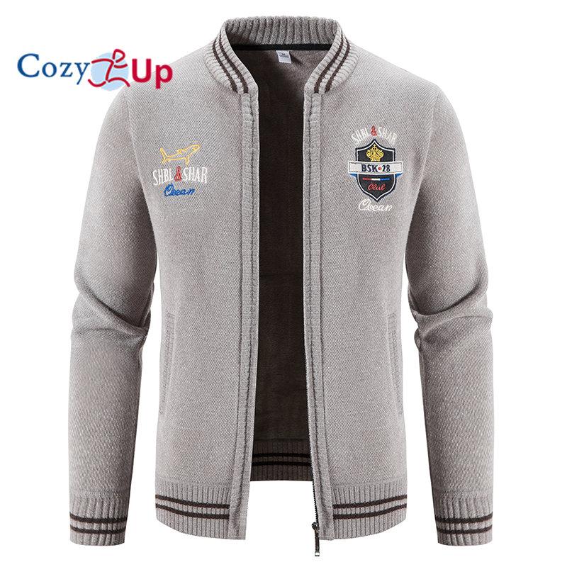 Cozy Up Men's Sweater Cardigan Sweater Zip Sweater Sweater Jacket Ribbed Knit Zipper Solid Color Stand Collar Casual Daily Clothing Apparel Winter