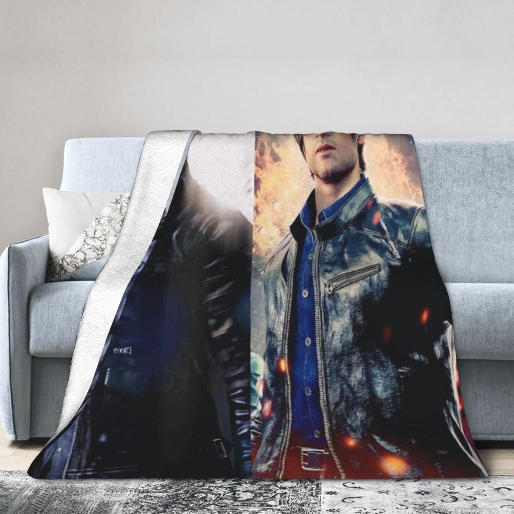 Leons Kennedy Residents Evils Warm Soft Blanket Students Plush Throw Blanket Pattern Couch Chair Flannel Bedspread Bed Cover