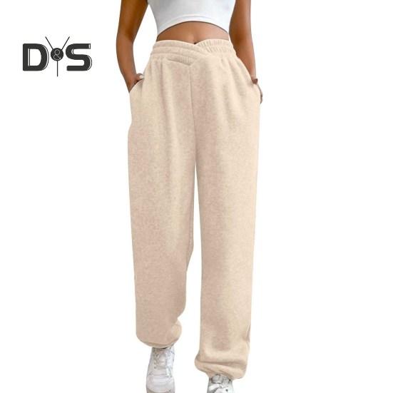 Женские спортивные штаны с высокой талией, свободные спортивные штаны с карманами, кроссоверы, спортивные штаны, удобные брюки для тренировок