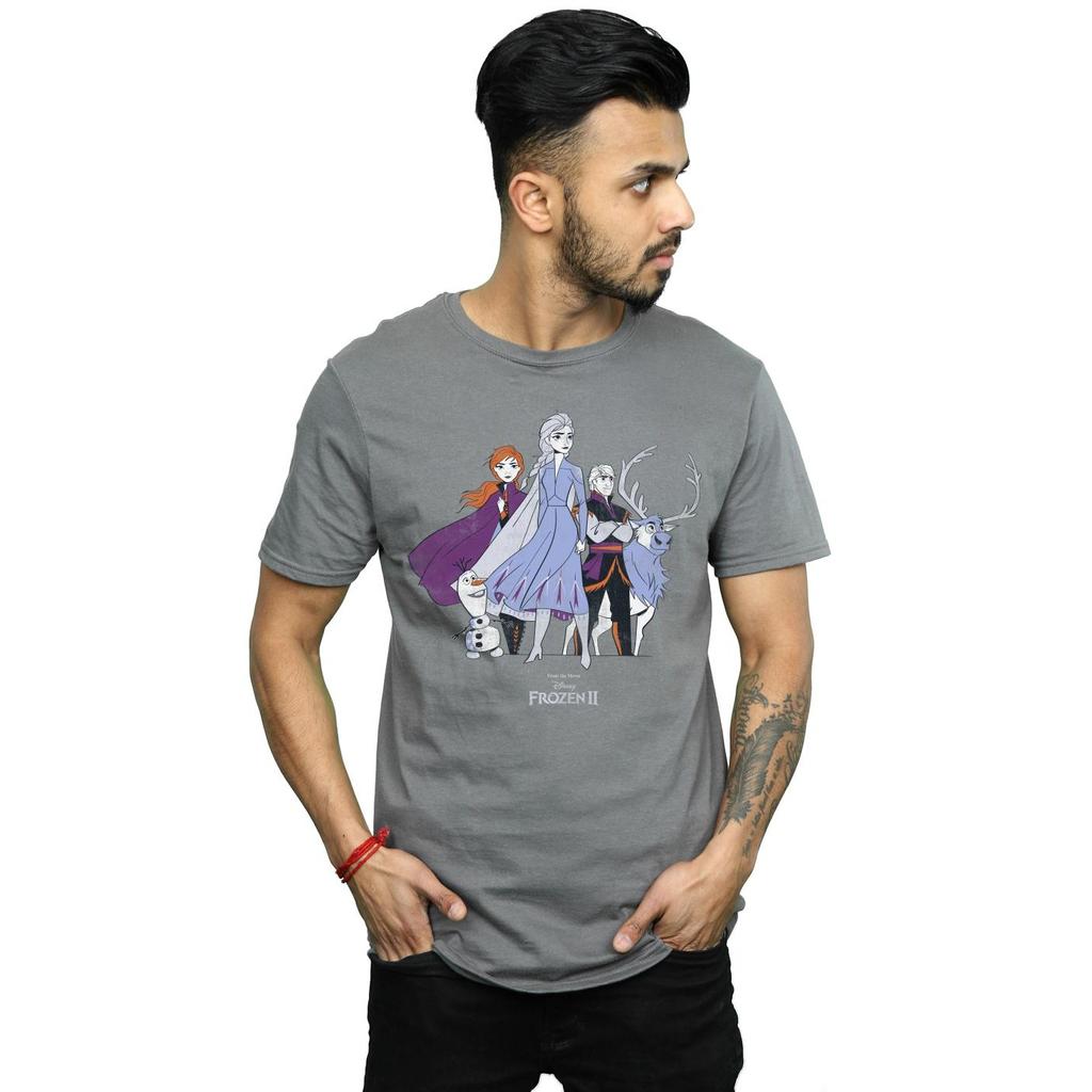 Disney Mens Frozen 2 Distressed Group T-Shirt