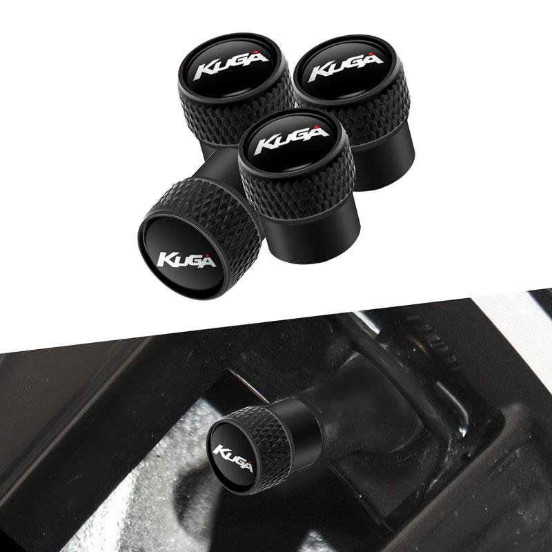 4Pcs/Set Car Kuga Letter Emblem Wheel Tires Valve Caps Metal Tyre Dust Proof Covers Decoration Accessories