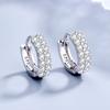 Silver Plated Earrings S925 Silver Earrings Silver Plated Double Row Diamond Zircon Earrings Earrings Earrings Women's Cute Jewelry