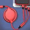 3-в-1 Выдвижной USB-кабель для зарядки iPhone Быстрый проводной кабель для зарядки для телефона Android Type C Для Xiaomi Samsung