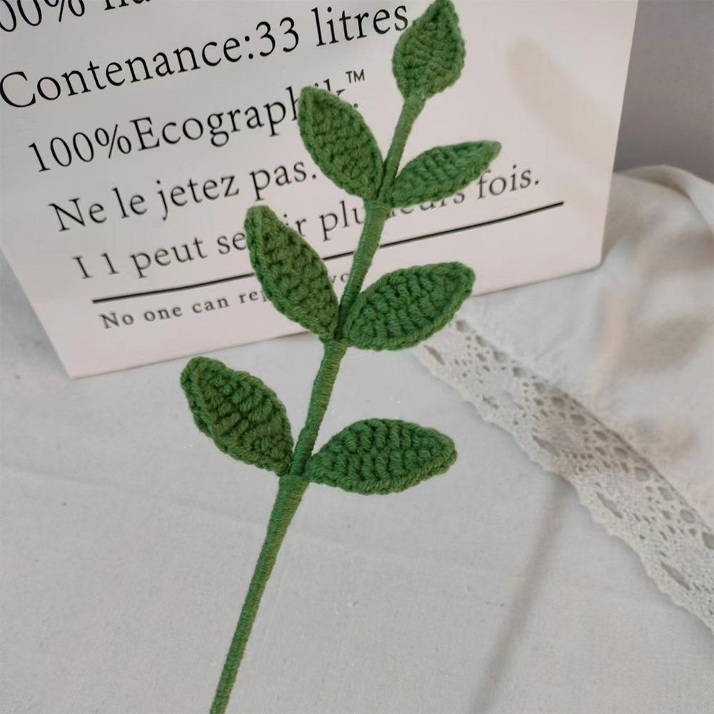 Готовый букет роз ручной вязки из самодельных плетеных растений ветка подарок на день рождения