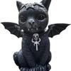 Halloween Magic Cat Resin Ornament Decoration Cute Set Ornament Magic Cat Croissant Wings Hat