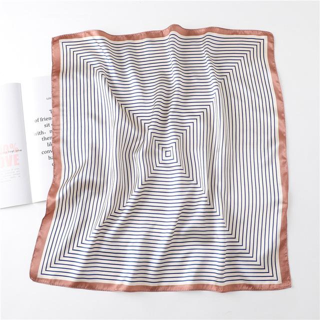 Модный шелковый квадратный шарф для женщин, 60 см, атласная шея, повязка для волос, сумка, мягкий офисный шейный платок, хиджаб, женский платок, бандана