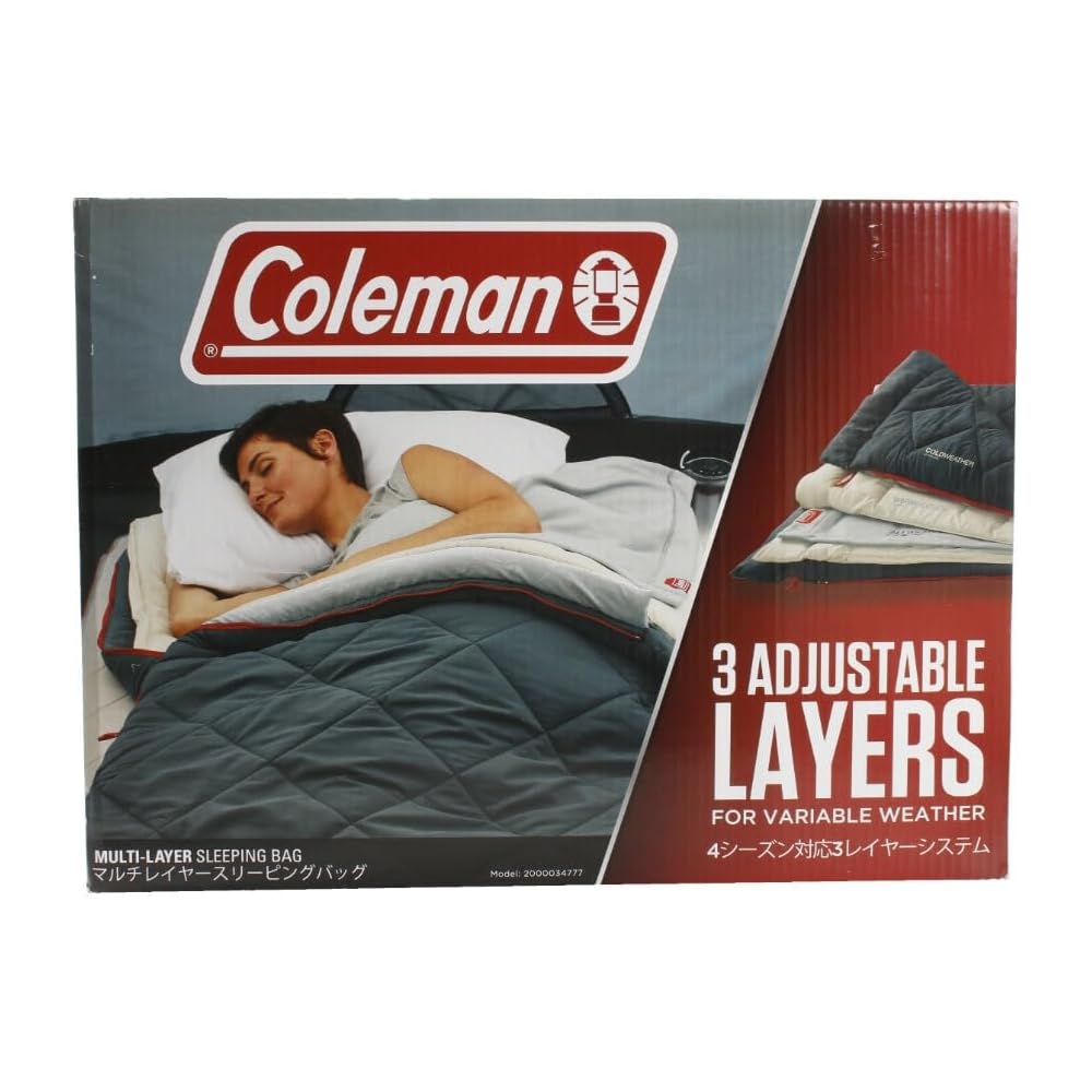 Многослойный спальный мешок Coleman - Всесезонный спальный мешок-конверт для кемпинга, активного отдыха, Машинная стирка, Готовность к чрезвычайным ситуациям, Весна, Лето