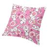 Kawaii Pink Bunny Throw Pillow Case Home Decorative Custom Square Cute Bunny Design Cushion Cover 45X45 Pillowcover For Sofa