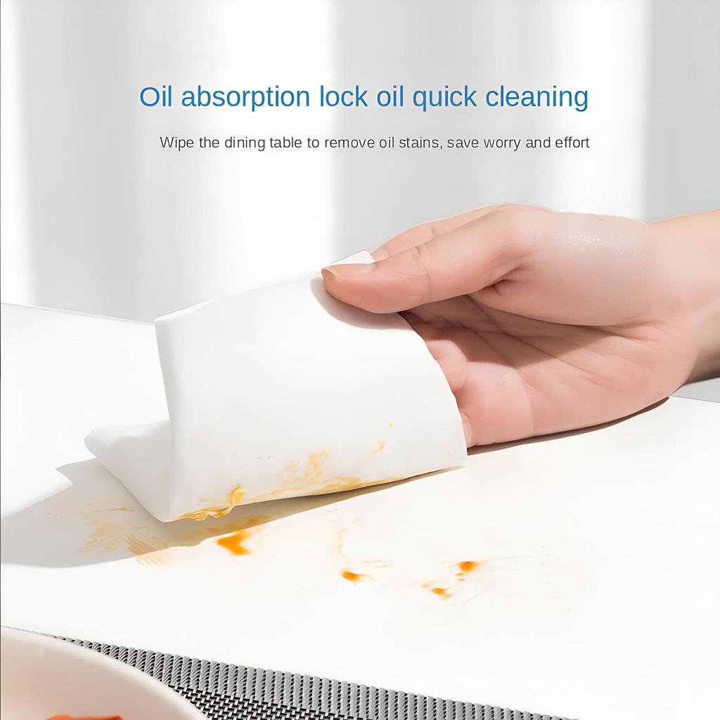 Кухонные салфетки Большой пакет мощного удаления пятен и жирных пятен Одноразовая чистка вытяжки Плита Кухонные влажные салфетки Мягкие, не повреждают руки