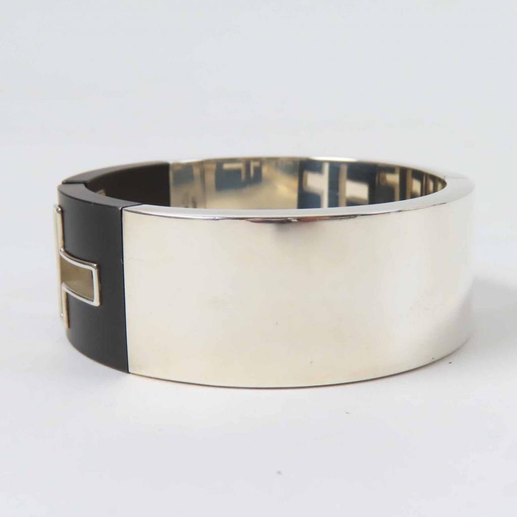 Great TIFFANY&Co. Bangle T cut out Silver black AG925 Women Used