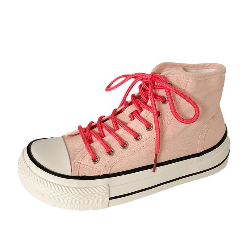 HY-1201 Mango Head High-top Canvas Shoes Women's New Retro Versatile Casual Little White Board Shoes In Summer 2025