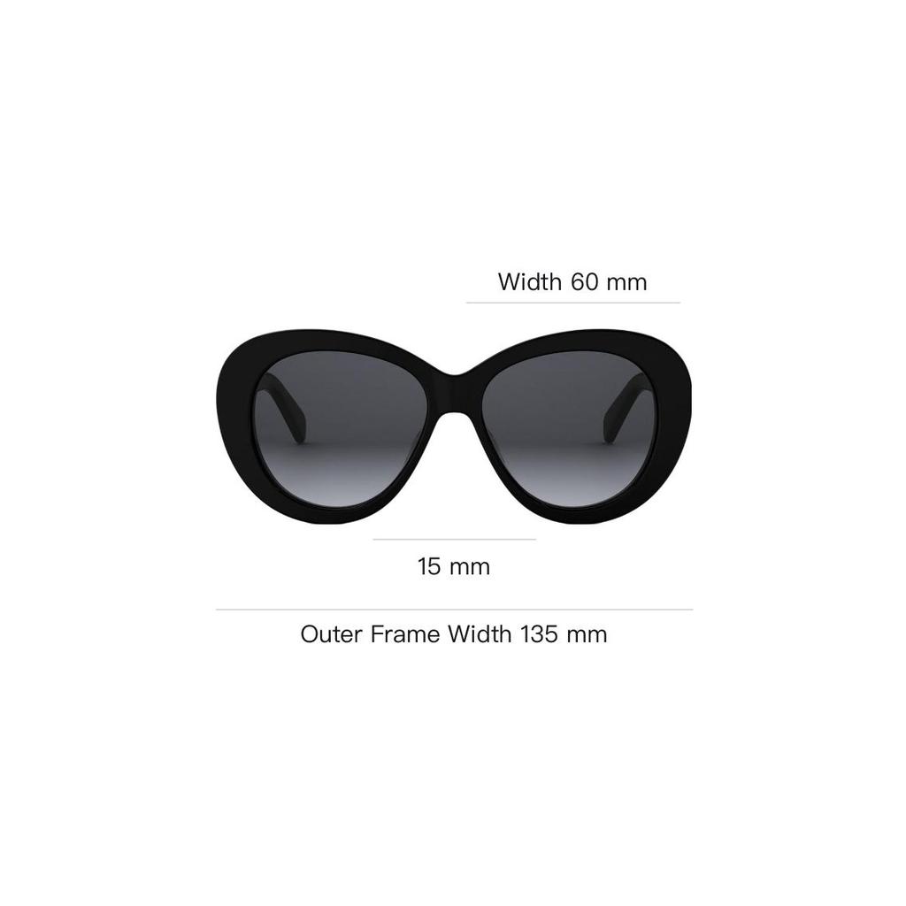 Celine Logo Butterfly Sunglasses Women sunglasses Black CL40317U01B