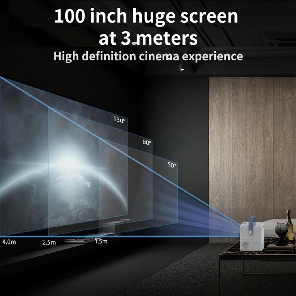 Портативный проектор Android 9.0 с большим экраном и высокой четкостью. Динамик Hi-Fi. Превратите свой