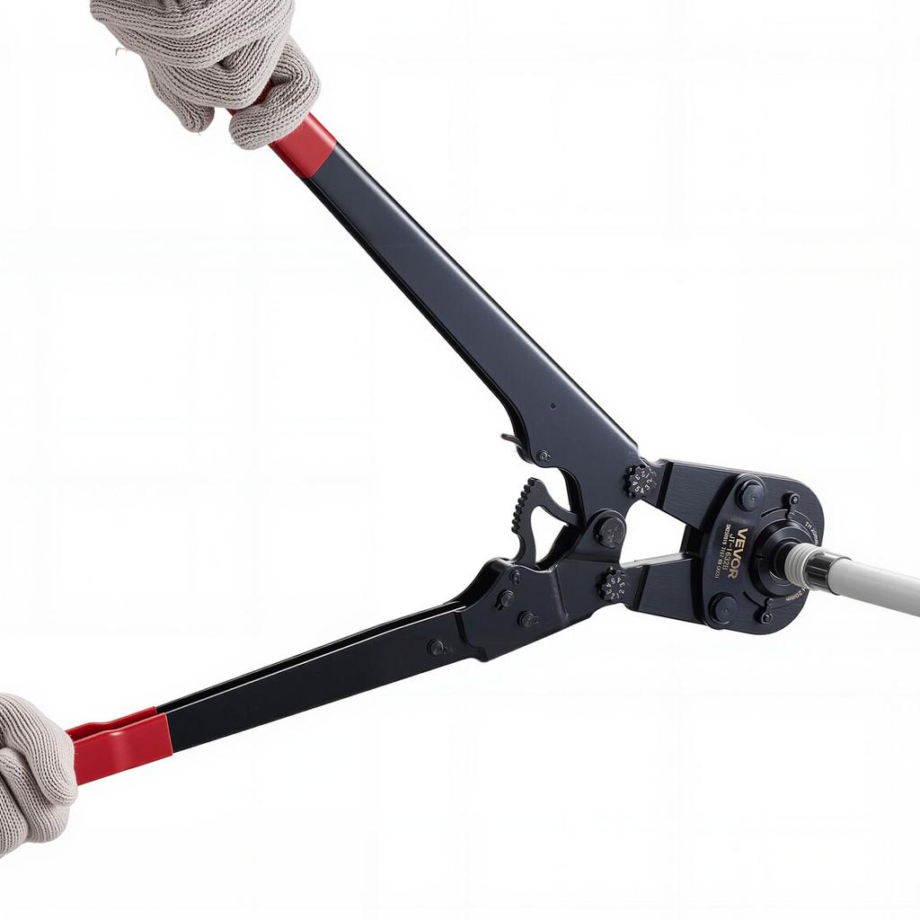 VEVOR Pipe Crimping Tool Kit, PEX & Aluminum-Plastic Tube Crimper with TH12 TH16 TH20 TH26 TH32 Jaws & Bendable Handle