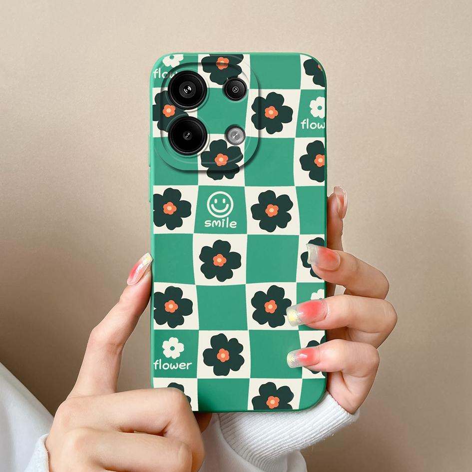 Модный чехол для телефона с узором в клетку для Xiaomi Redmi Note 13R 13 Pro Turbo 3 A3 13, задняя крышка, высококачественный противоударный жидкий мягкий силиконовый красивый бампер