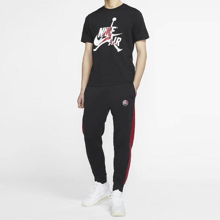 Jordan Remastered Fleece Pants With Embroidered Patch Logo Men Bottoms Black CT6286-010