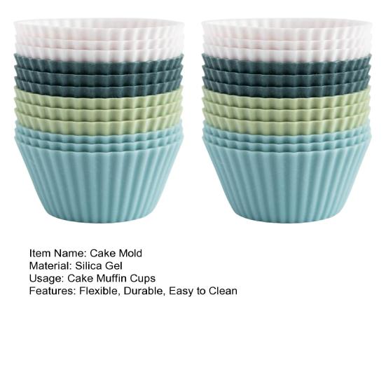 24 шт. Силиконовая форма для торта Гибкая Легко моется Цвета Моранди Многофункциональные формы для выпечки маффинов, вафель, пудингов
