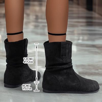 Женские балетки Ботильоны Зимние сапоги Замшевая обувь Средний каблук Повседневные кроссовки Зимний тренд 2025 Большой размер Ходьба Нескользящие Модные ботильоны