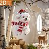 Christmas Tree Decorations 2 Pcs Dog Ornaments for Tree, 2D Flat Acrylic Festive Hanging Decoration Pendants with Hat And Scarf Holiday Home