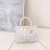 Embroidered Pearl Lace Chain Childrens Crossbody Bag Suitable Daily For
