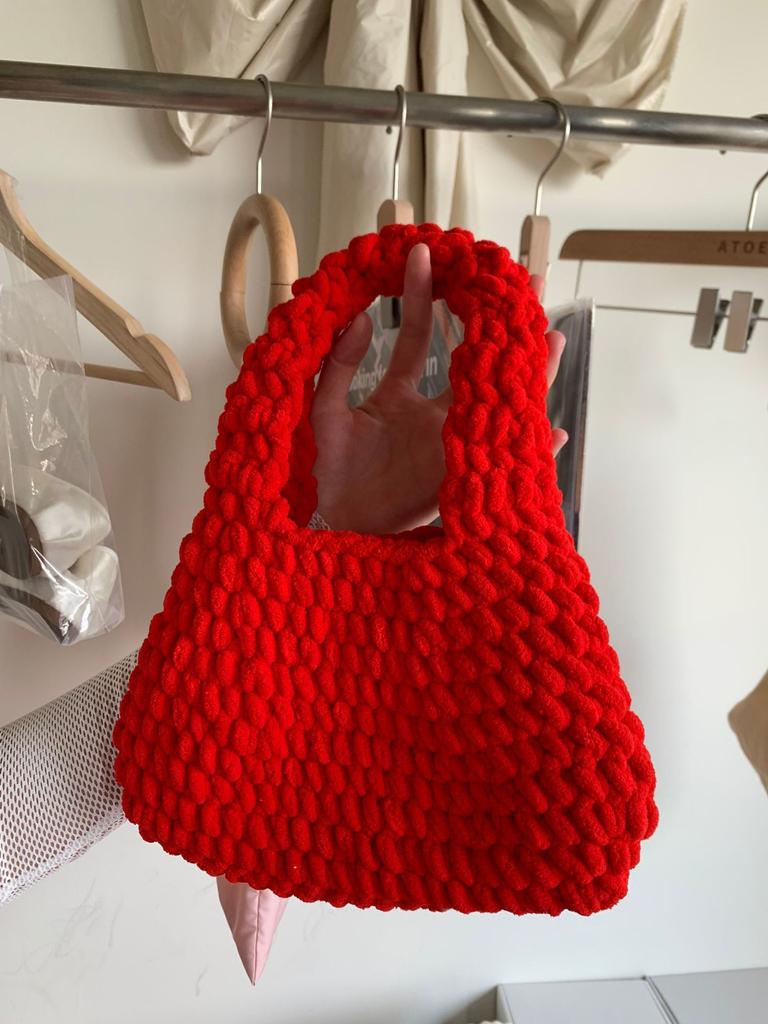 Осенне-зимняя новая корейская сумка из натурального плюша ручной работы, универсальная повседневная плетеная сумка